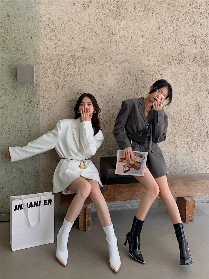 Winter Autumn Fashion Patent Leather Women Knee High Heels Female Boots Shoes 6486