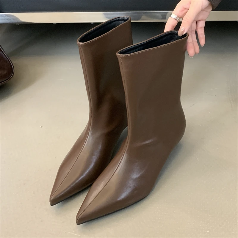 Eilyken Spring Autumn Pointed Toe Women Ankle Boots Thin Low Heels Ladies Shoes Casual Party Short Modern Botas Para Mujer ce3e