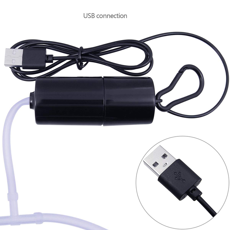 Mini Aquarium Air Pump Micro Usb Rechargeable Portable Small Oxygen Pump Home Fish Tank Silent Aerator With Air Stone Accessory
