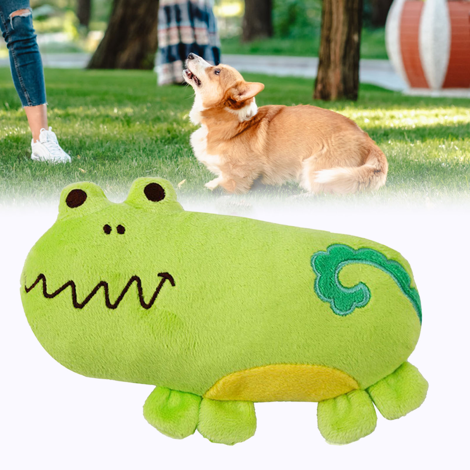 Plush Toys for Pets, Cute Cartoon Frog, Bite Resistance, Teeth Grinding, Stuffed, Toys for Dogs