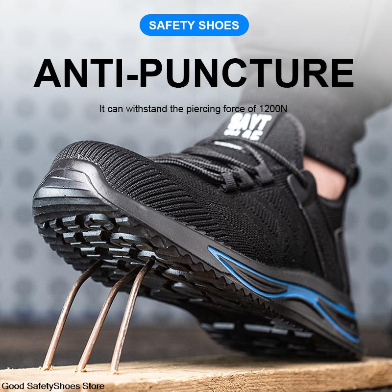 2025 new Toe Steel Sneakers Women Safety Puncture-Proof Breathable Work Boots Men Indestructible Shoes Lightweight 2329