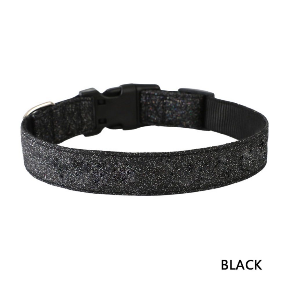 Bling Dog Collar Beautiful Adjustable Pet Collars,nylon Leather Gliter Durable Collars for Large, Medium and Small Dogs and Cats