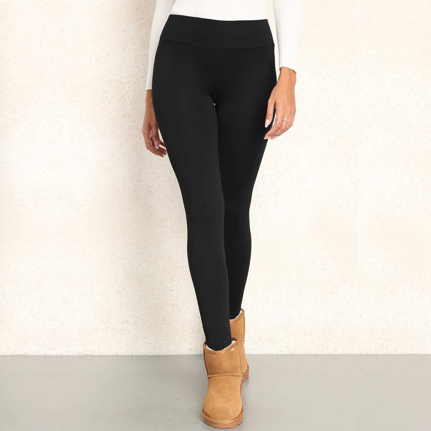 2PCS Warm Winter Leggins Womens Gym Black Velvet Leggings High Waist Classic Casual Autumn Pants Fashion CompressionX240914