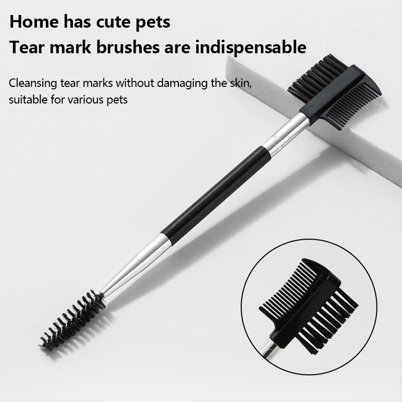 Portable Double-Sided Head Pet Eye Comb Tear Stain Remover Brush Small Cat Puppy Grooming Comb Tools Cleaning Accessories