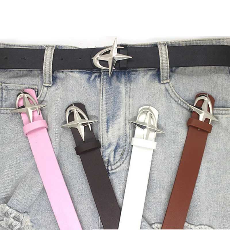 Y2k Star Faux Leather Belt for Women Punk Fashion Waist Strap Female Girl Jeans Dress Trouser Decorative Waistband AccessoriesX240914