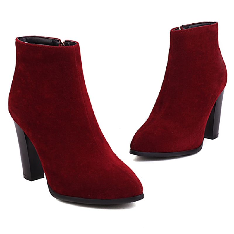 Ankle Women's Boots Autumn Winter High Heels Short Boot For Women Red Black ck Party Shoes Female Large Size 45 47 dd07