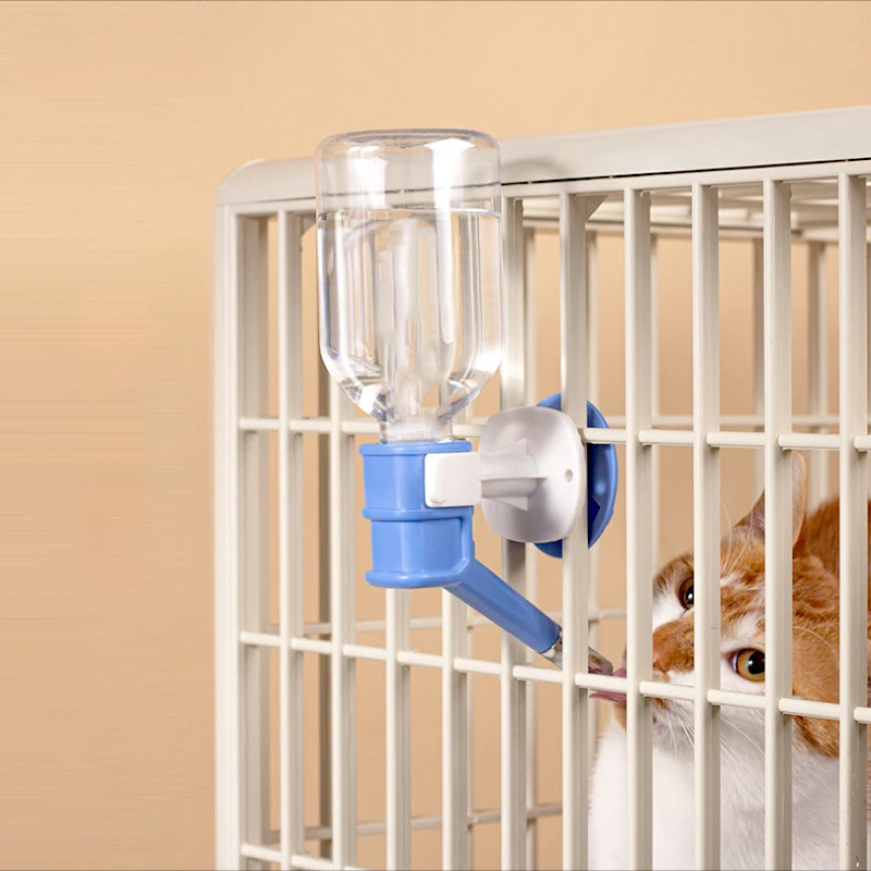 free shipping Dog Cat Dispenser Hanging Bottle Wall Mounted Beverage Water Kettle Feeding Cup With Stainless Steel Head Pet Supplies