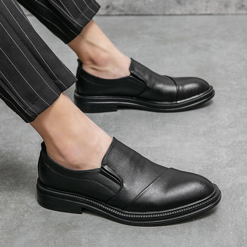 Pointed Fashion Toe business Dress Black Loafers New Leather Oxford Men Formal Mariage slip on Wedding party Shoes 1adb