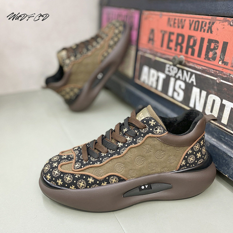 2025 new Men Sneakers Chunky Soft Sole Running Fashion Casual Microfiber Leather Breathable Height Increased Platform Board Shoes 0ea9 053f