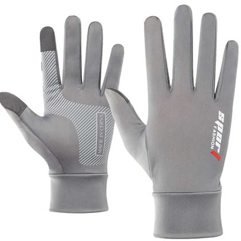 Summer Men Women Gloves Fishing Cycling Ice Silk Breathable Elastic Sun Protection Touchscreen Fitness Sports Driving Gloves Y240914