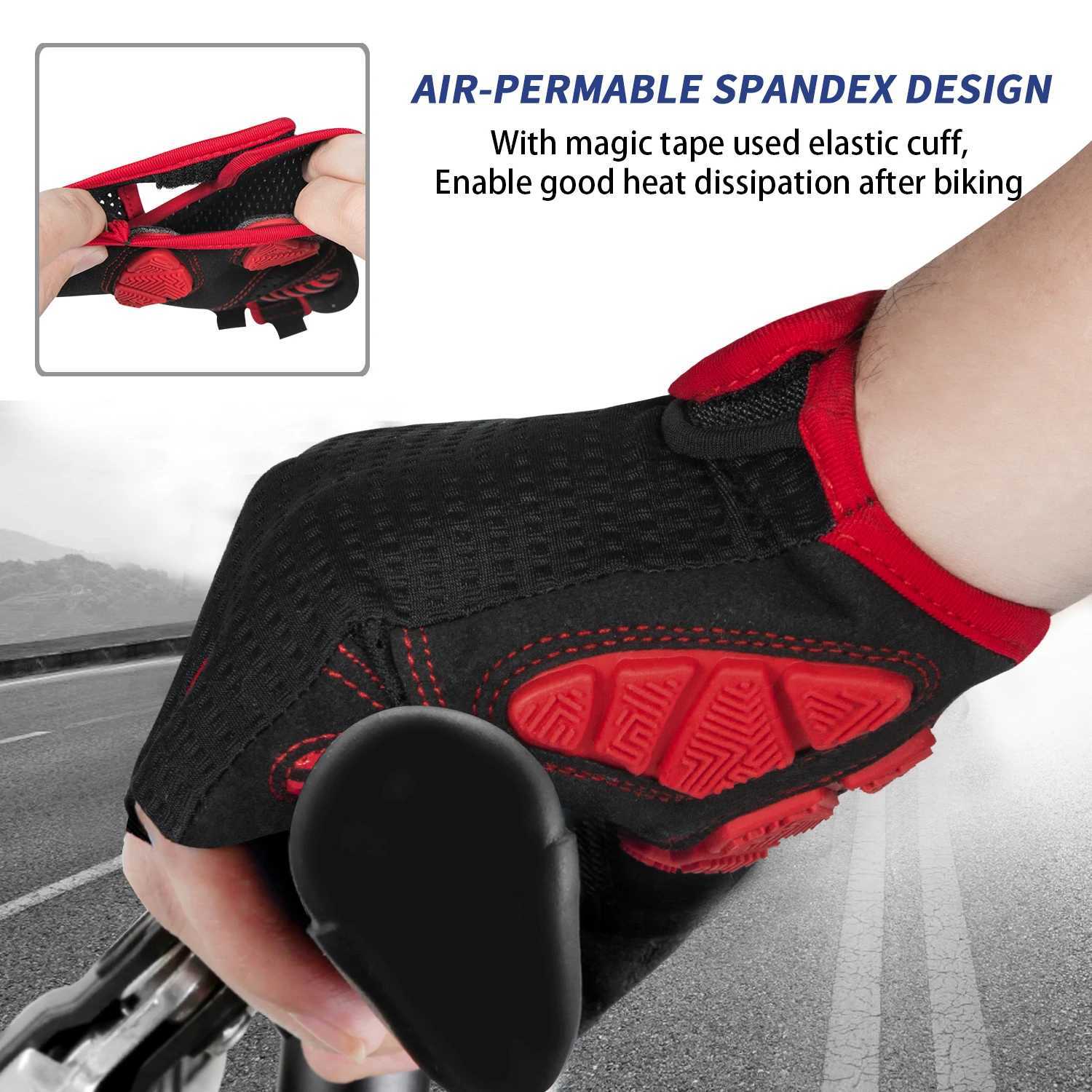 MOREOK Bicycle Gloves Half Finger Sports 5MM Gel Bike Gloves Shock-absorbing Mountain Road Biking Cycling Gloves for Men Women Y240914