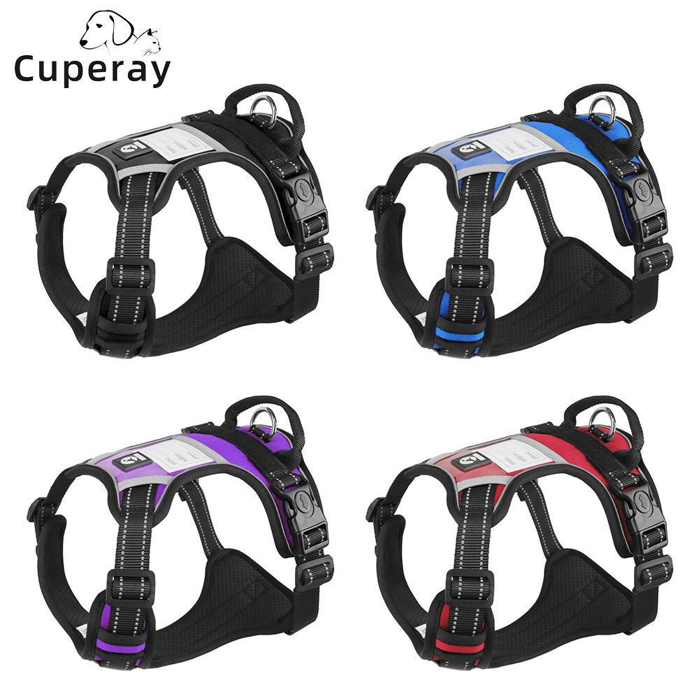 No Pull Dog Harness,Reflective Walking Dog Harness with Easy Control Handle Adjustable Breathable Soft Padded Dog Vest Harnesses
