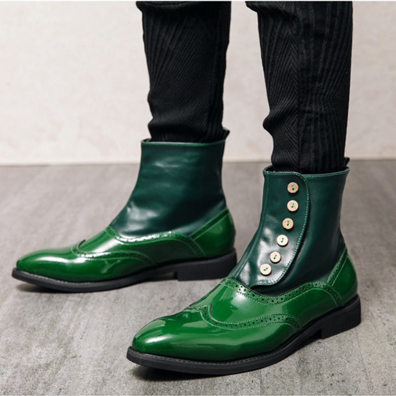 Men Leather Shoes PU Fashion Versatile Business Casual British Style Street Party Wear Classic Ankle Boots for Man 53ca