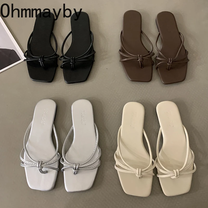 Summer Flip Flop Slippers Fashion Women's Narrow Band Flat Shoes Ladies Casual Outdoor Beach Slides Sandalias