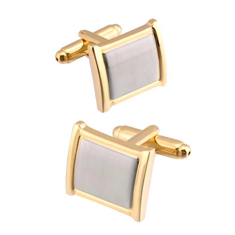 High Quality Cufflinks For Mens Luxury Tie Clip Set Golden High Quality Simple Shirt Buttons Wedding Groom Jewelry AccessoriesX240914