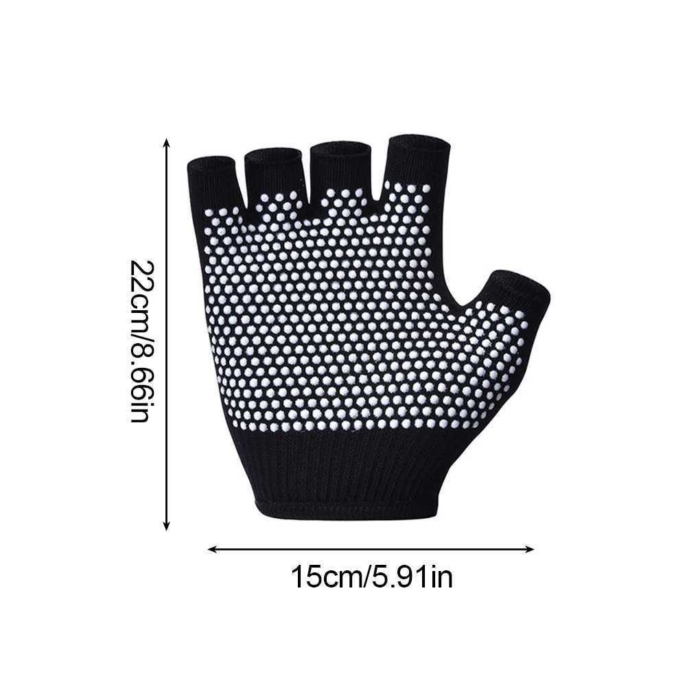 Yoga Gloves Non Anti Slip Grip Sticky Gloves Men Women Gym Yoga Pilates Balance Warm Fitness Half Finger Gloves Hand Protector Y240914