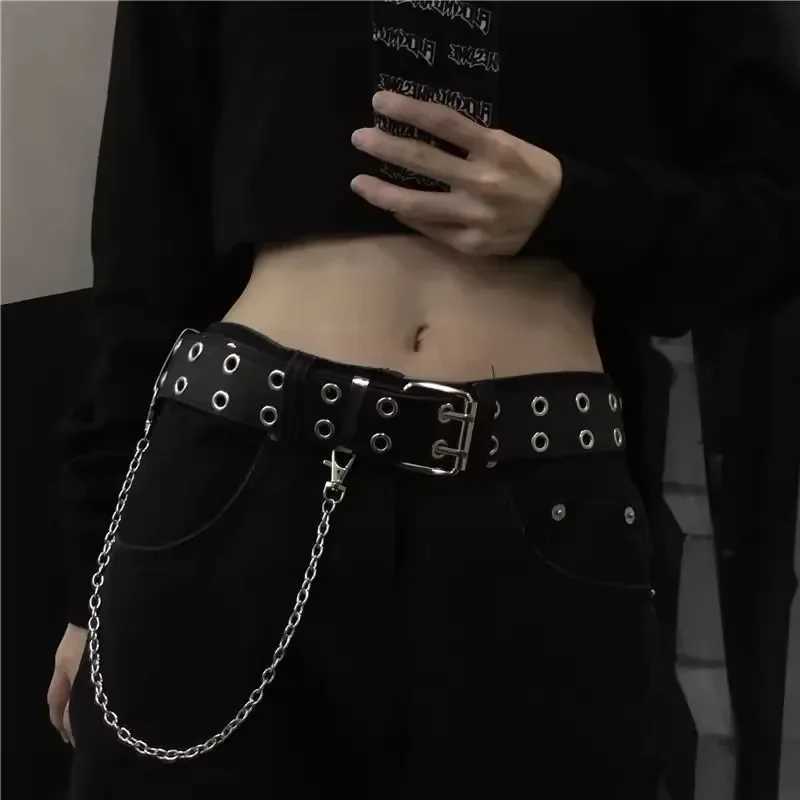 Fashion Alloy women Belts Chain luxury for Genuine Leather New style Pin Buckle Jeans Decorative Ladies Retro Decorative PunkX240914
