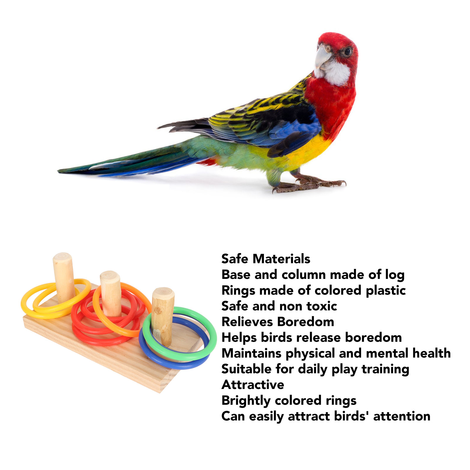 Bird Ring Toy Colorful Interactive Chewing Training Parrot Tabletop Puzzle Toy For Lovebird Cockatiel