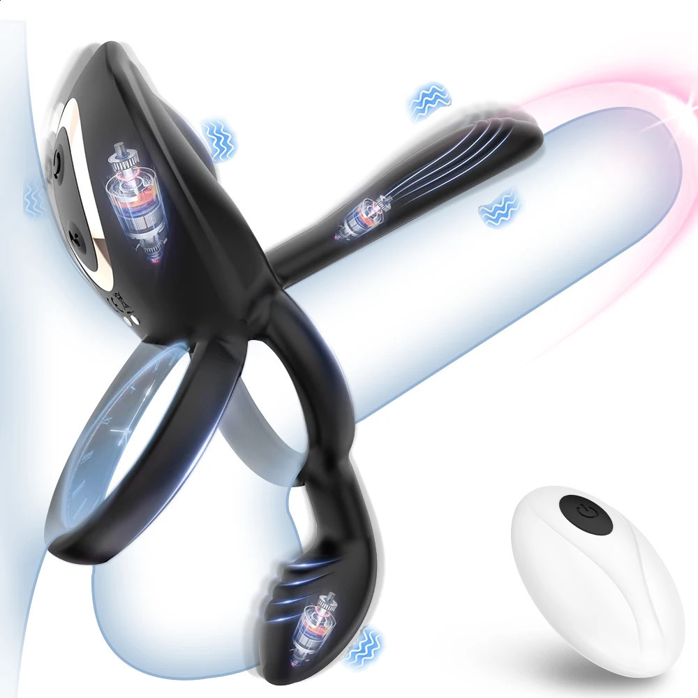 Prostate vibrator test massage anal plug penis ring remote control male masturbator toy 240914