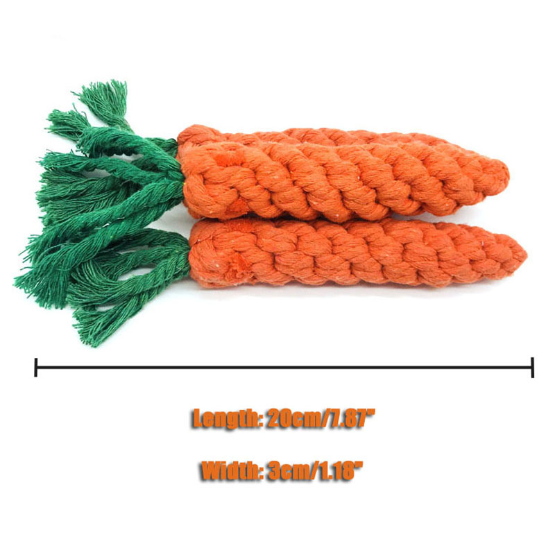 Pet Dog Toys Hand Wovencarrot Shape Cotton Rope Toy Puppy Molar Cleaning Teeth Bite Resistant Chew Toys Pet Accessories Supplies