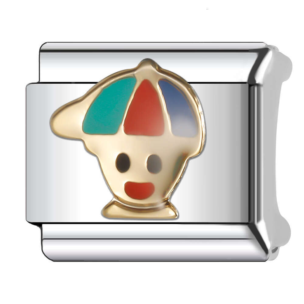 New Women's Gift happy girl and boy Bead Italian Charms Links Bangle Beads Fit 9mm Stainless Steel Bracelet Making DIY For Women Fashion Jewelry