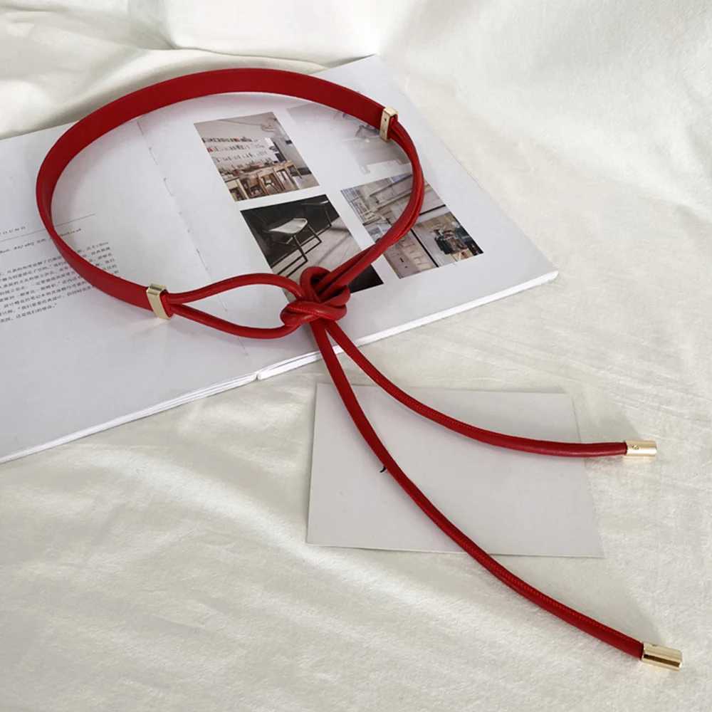 Microfiber Leather Round Cord Womens Belt Adorned with A Versatile Bow Dress Featuring An Elaborate Knotting DetailX240914