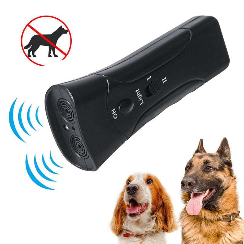 Outdoor Ultrasonic Dog Repeller Stops Aggressive Animal Attacks With LED Flashlight Pet Dog Anti Barking Training Device
