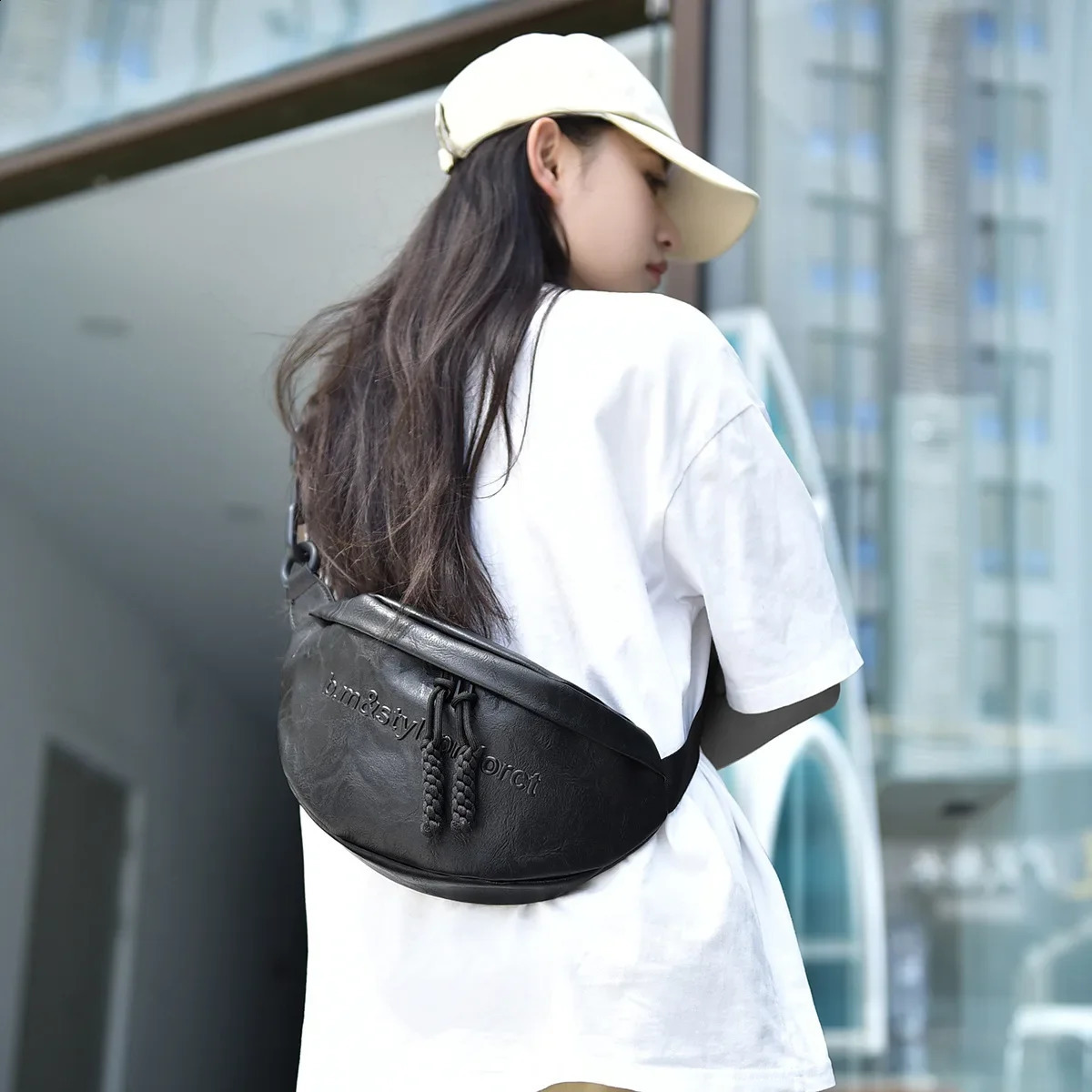 Women Chest Leather Shoulder Bags for Ladies Belt Bag Female Waist Pack Funny Pac Phone Walle 240913 4577 4