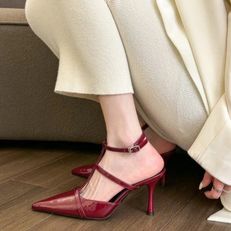 2024 High Quality Women's Shoes Slingbacks Women's High Heels Fashion Solid Party Pumps Women Sexy Pointed Toe High Heelszapatos