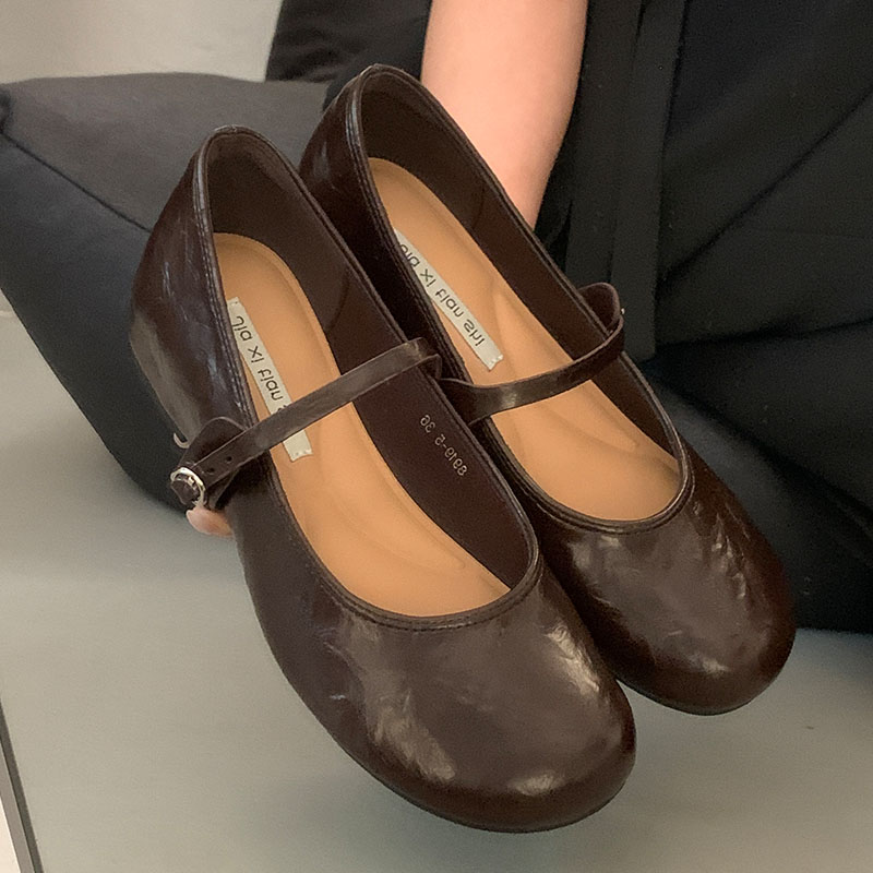 Ladies Mary Janes Height-Increasing Designer Ballet Flats Shoes 35-39