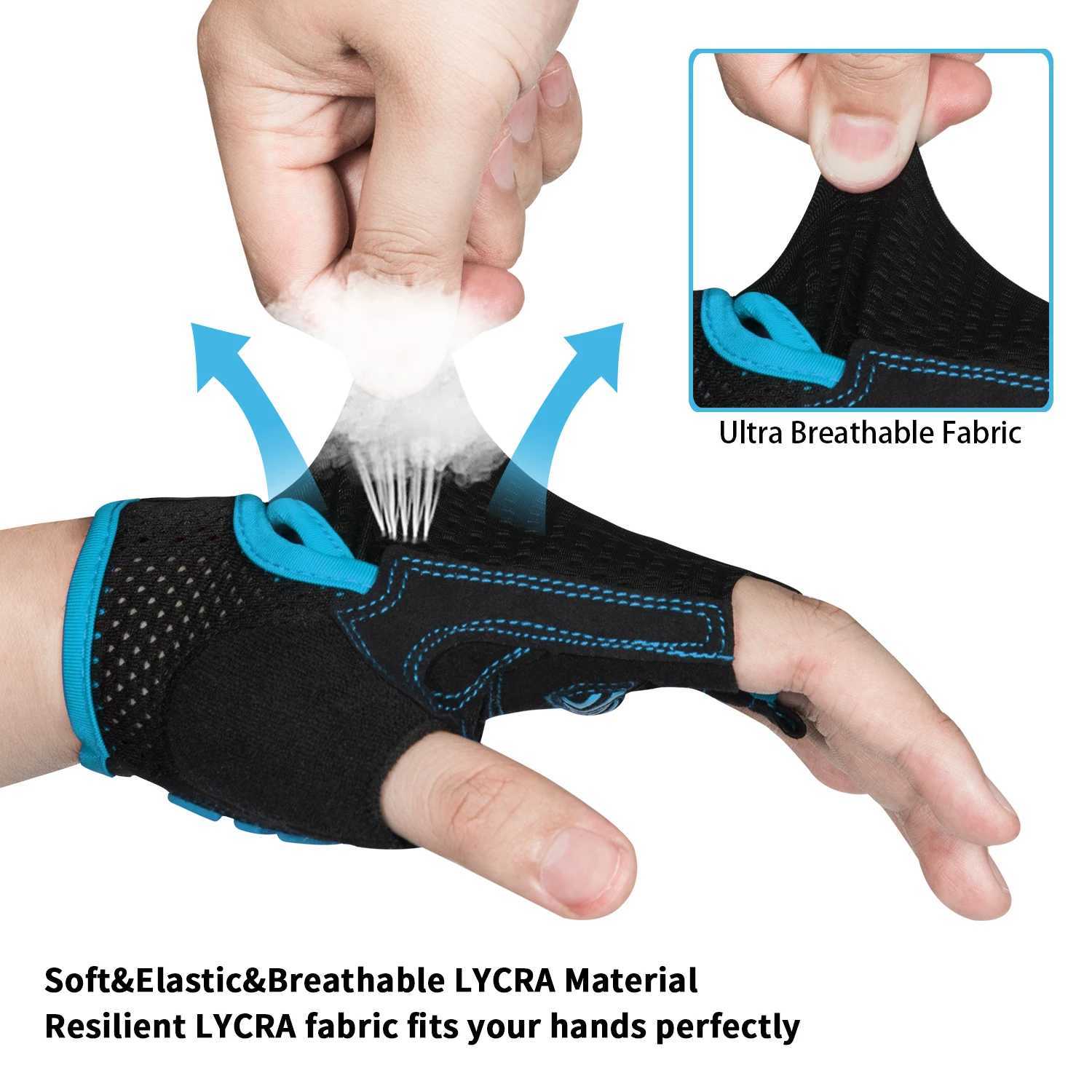 MOREOK Half Finger Bike Gloves 5MM Silicone Pads Bicycle Gloves Shock-Absorbing Non-Slip Mountain Cycling Gloves Y240914