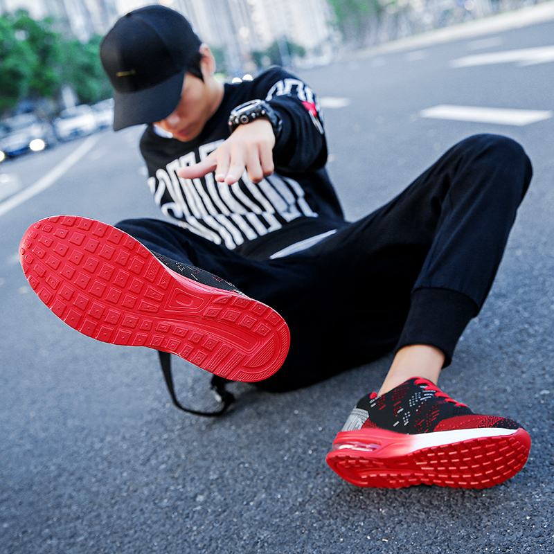 2025 new new summer lace-up flying mesh casual sports men's breathable student travel air cushion running shoes f36e