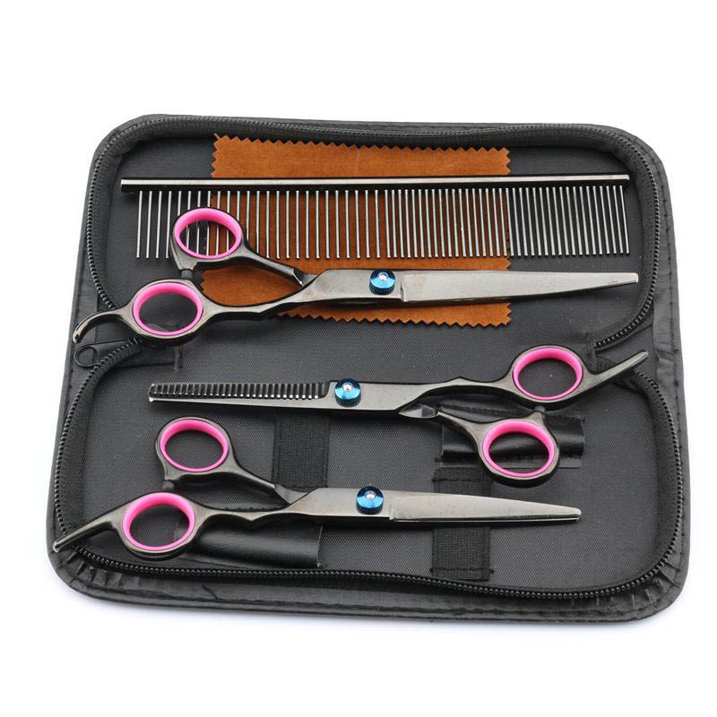 7 Inch Dog Grooming Scissors Stainless Steel Comb Thinning Pet Cats Barber Dog Grooming Scissors Kit For Dogs Cutting Hair