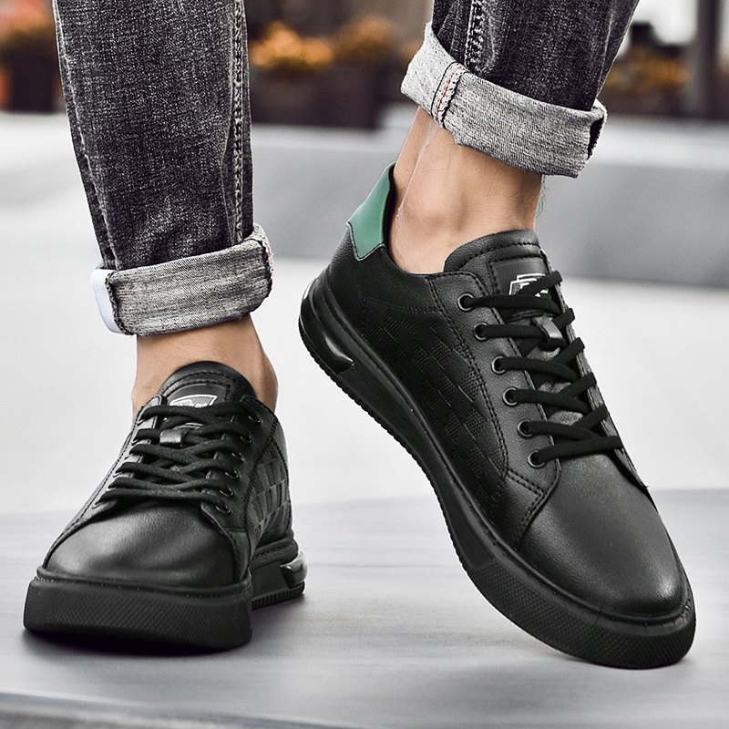 Lace-Up Male Comfortable Walking Shoe Genuine Leather Mens Sneakers High Quality Men Casual Shoes 2024 New Skate Footwear Men