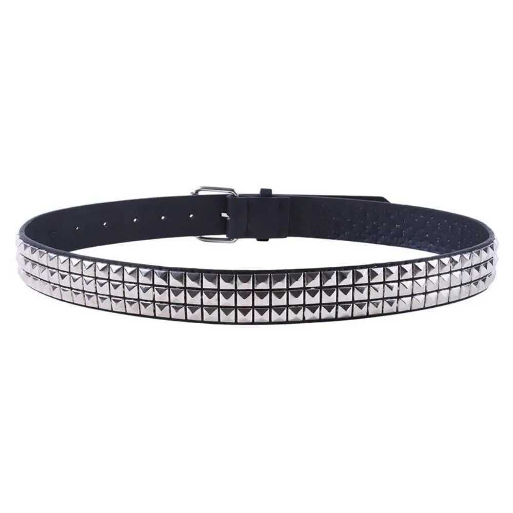 1PC Fashion Rivet Belt Men Womens Studded Belt Punk Rock With Pin Buckle Waistband Luxury Design Trouser Dress BeltsX240914