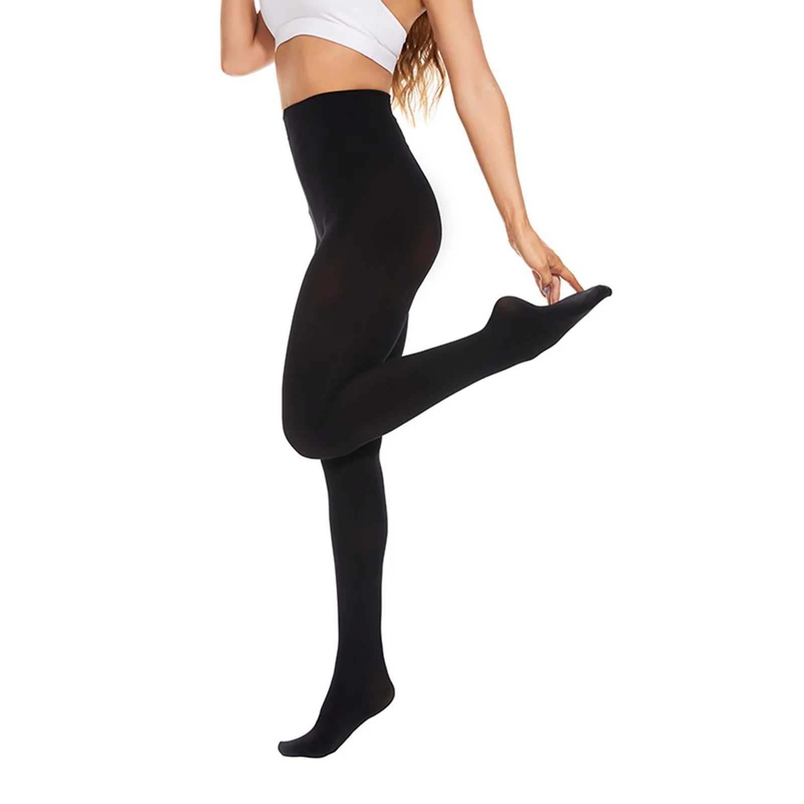 Women Winter Thicken Leggings New Thickened Velvet Pantyhos Warm High Waist Solid Color Velvet For Female Stretchy Black TightsX240914