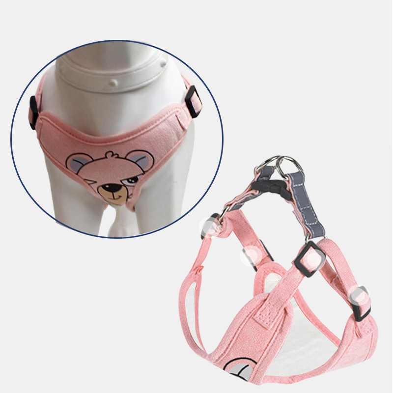 Reflective Pet Harness Strap Leash Set Adjustable Small To Medium Dog Vest Style Dog Chest Strap Dog Leash for Cats and Puppies