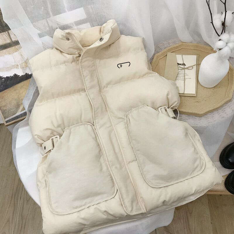 Women's Vests Designer Women Puffer Jacket Parka Brown Down Jackets Hooded Outdoor Winter Coat Warm Vest Zipper Black Luxury Coats TZ1F