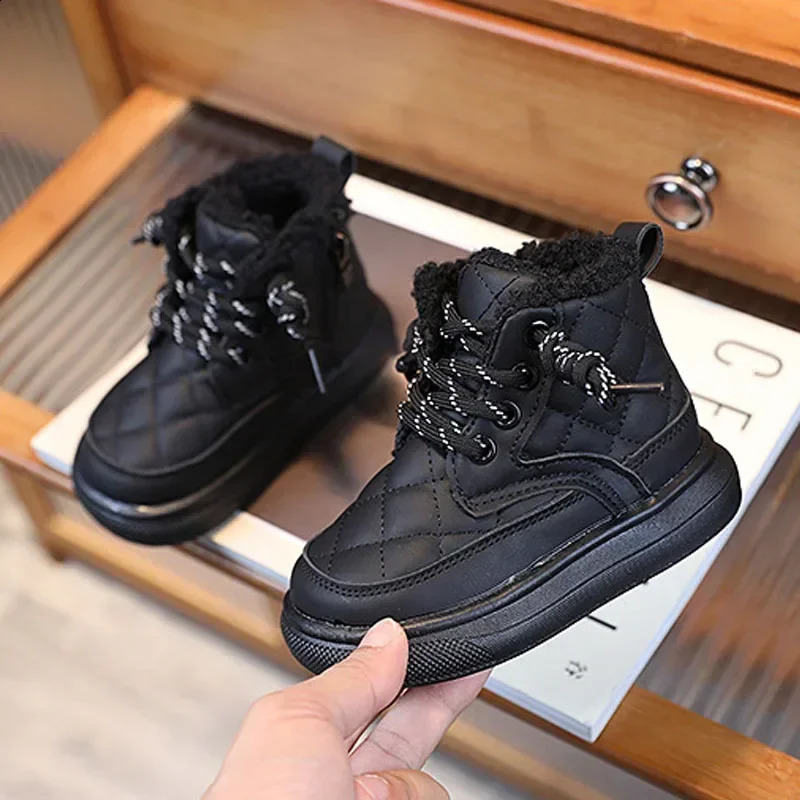 Autumn Winter Kids Boots Warm Plush Boys Toddler Girls Boots Fashion Clith Children Casual Shoes Boys Girls Boots for Kids 240913