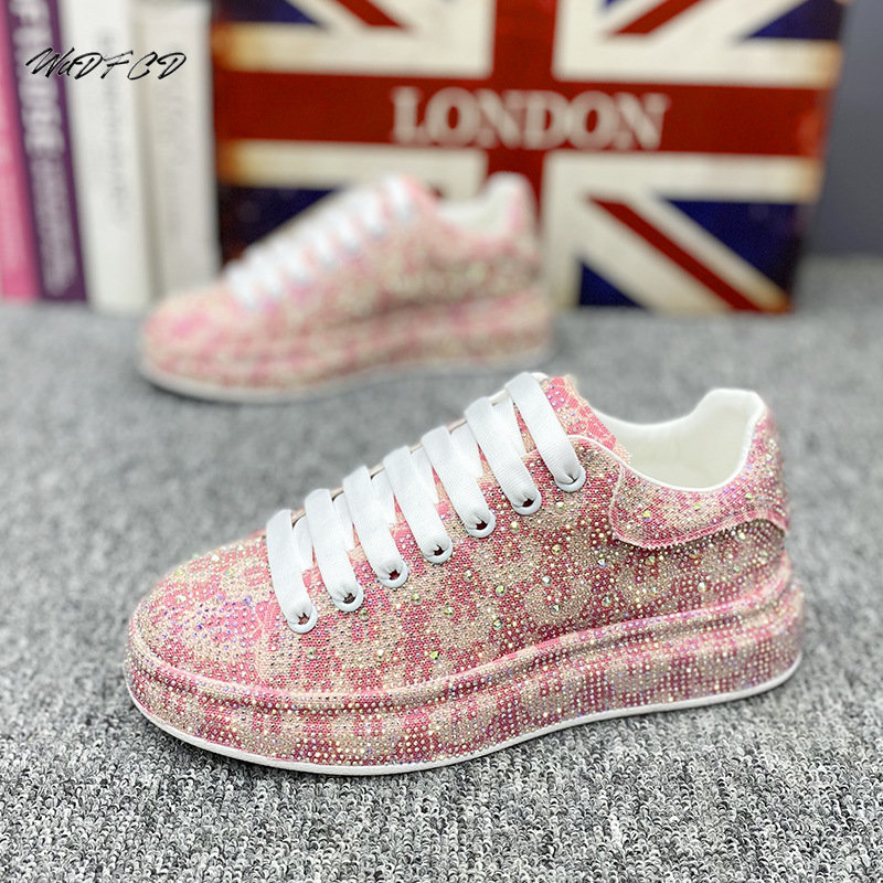 =Casual Sneakers Designer Punk Board Fashion Leather Cowhide Upper Height Increased Flat Platform Shoes