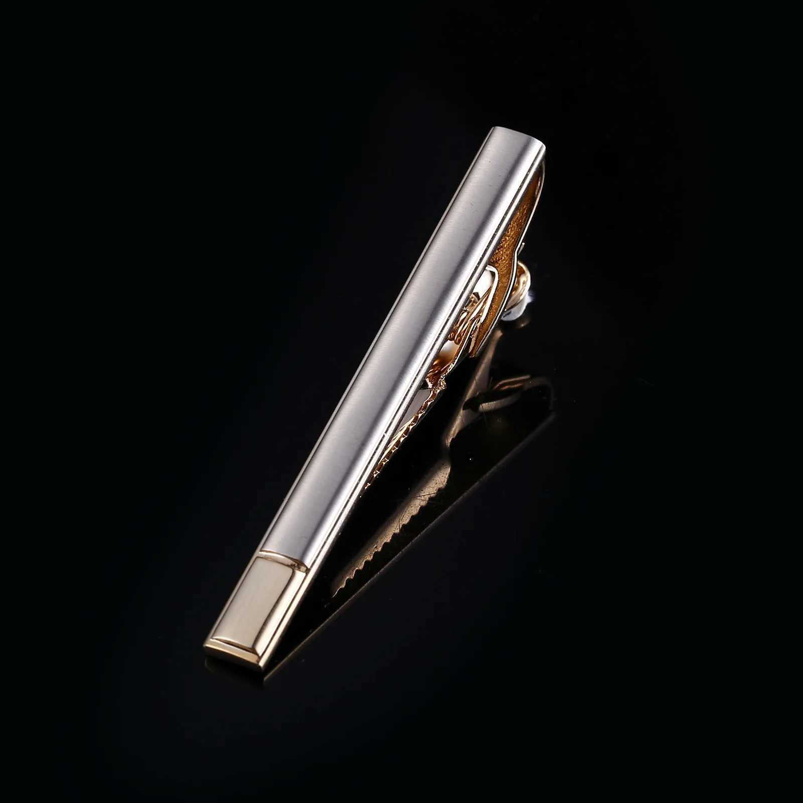 High Quality Double-Color Copper Mens Tie Clip Business French Style Shirt Gold Pin Father Jewelry Gifts AccessoriesX240914