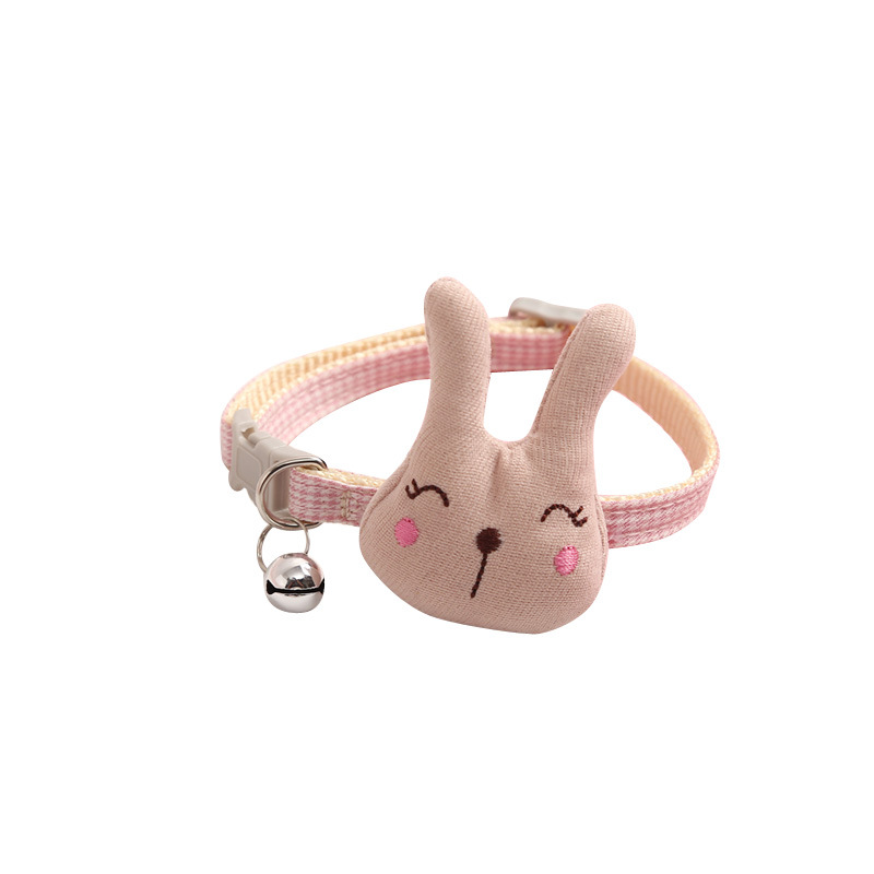 Cat Collar Cartoon Rabbit Pet Collar Adjustable Dog Collar with Bell To Prevent Getting Lost for Cats and Puppies Outdoor Travel