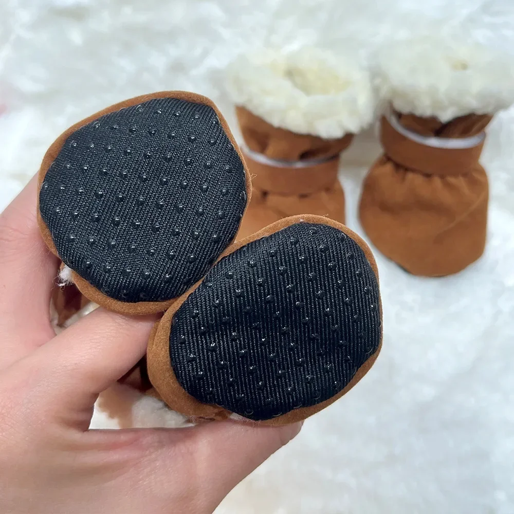 Dog Snow Boots Dog Shoes for Winter Warm Plush Dog Boots for Small Medium Puppies Pet Boots & Paw Protectors with Anti-Slip Sole