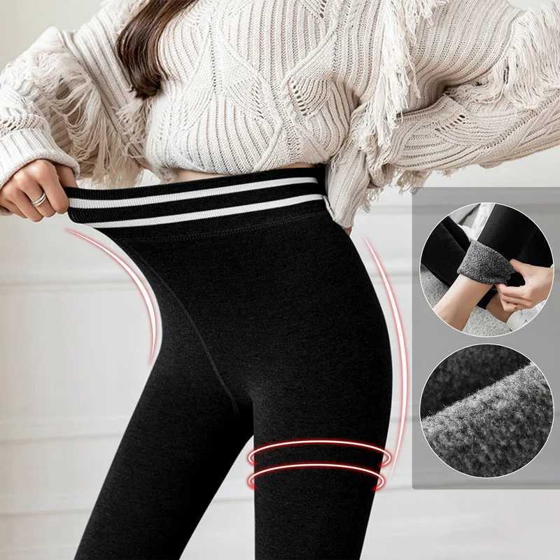 High Wasit Velvet Fitness Pantyhose Women Thicken Warm Leggings Autumn Winter Lamb Cashmere Fur Leggings Yoga Sports PantsX240914