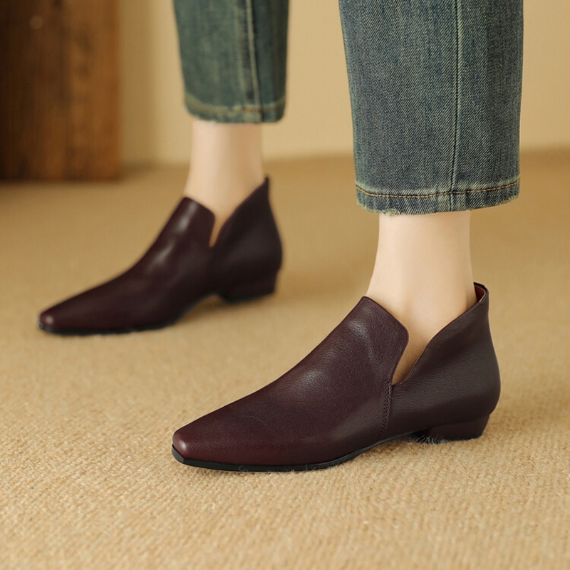 NEW Autumn/Spring Women Loafers Genuine Leather Shoes for Women Square Toe Chunky Heel Women Pumps Concise Shoes сапоги женские