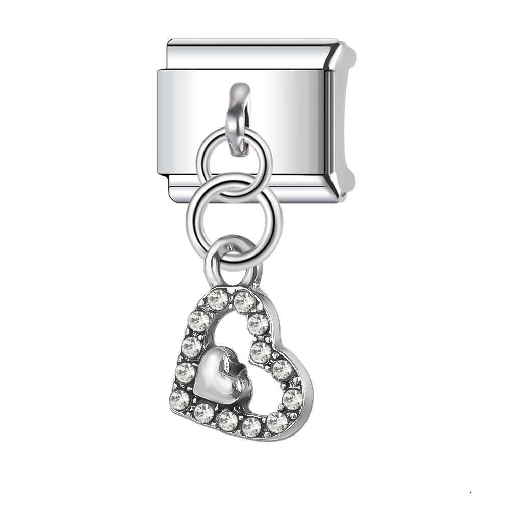 New Women's Gift heart Pet Claws pendants Italian Charms Links Bangle Beads Fit 9mm Stainless Steel Bracelet Making DIY For Women Fashion Jewelry