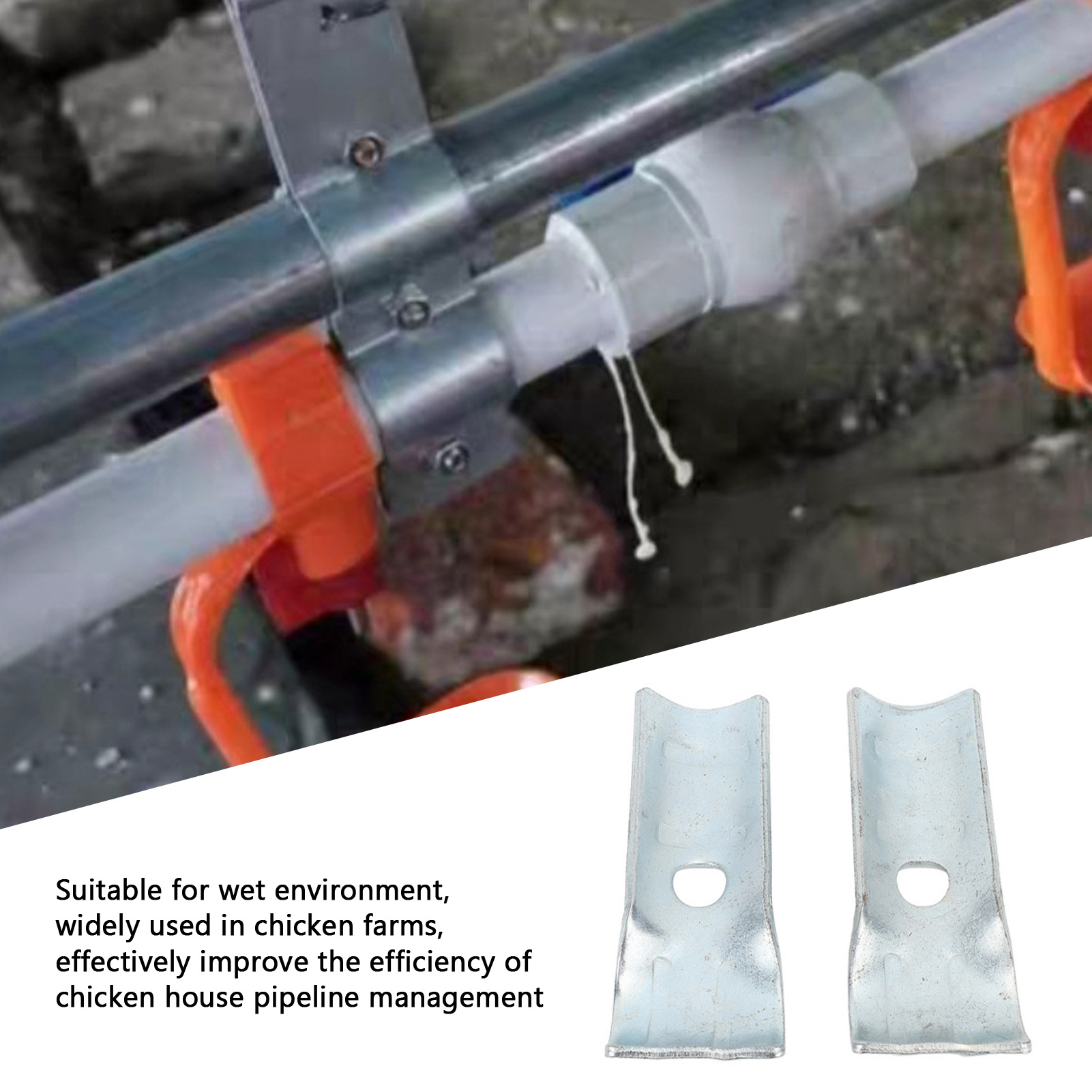 Water Pipe Fixing Clamp, Poultry Chicken, Water Supply Pipes Clips, Line Hanger Hooks for Farm Breeding, 5 Sets
