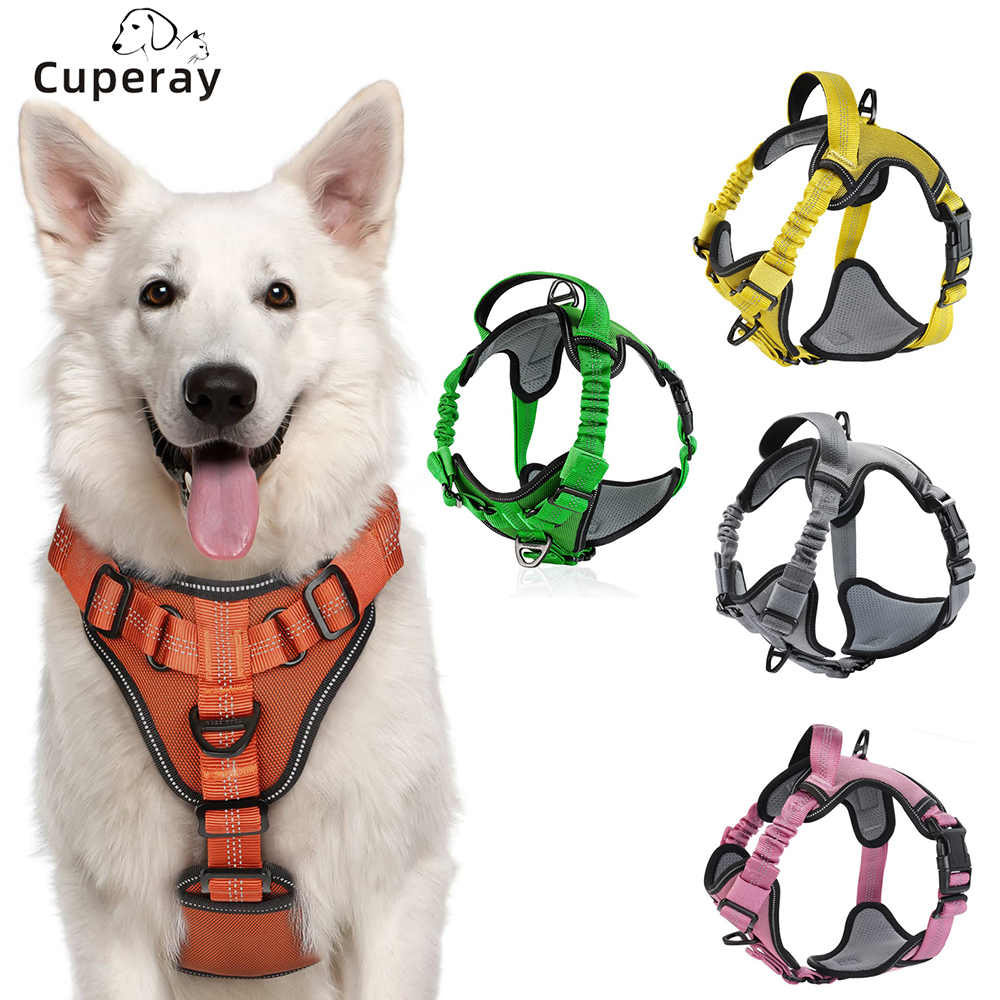 Dog Harness Elastic Breathable Dog Harness Explosion-proof Punch Medium & Large Dog Chest Harness with Thickened Control Handle