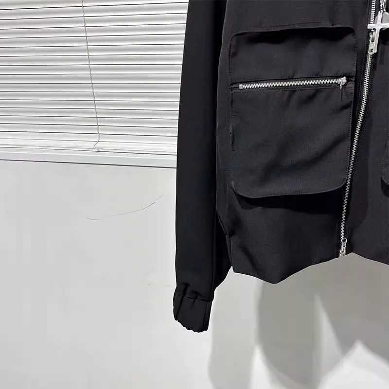 Owen Seak Men Cotton Jacket Gothic Style Mens Clothing Autumn Zipper Flying Jacket Women High Street Hip Top Black Coat W250524