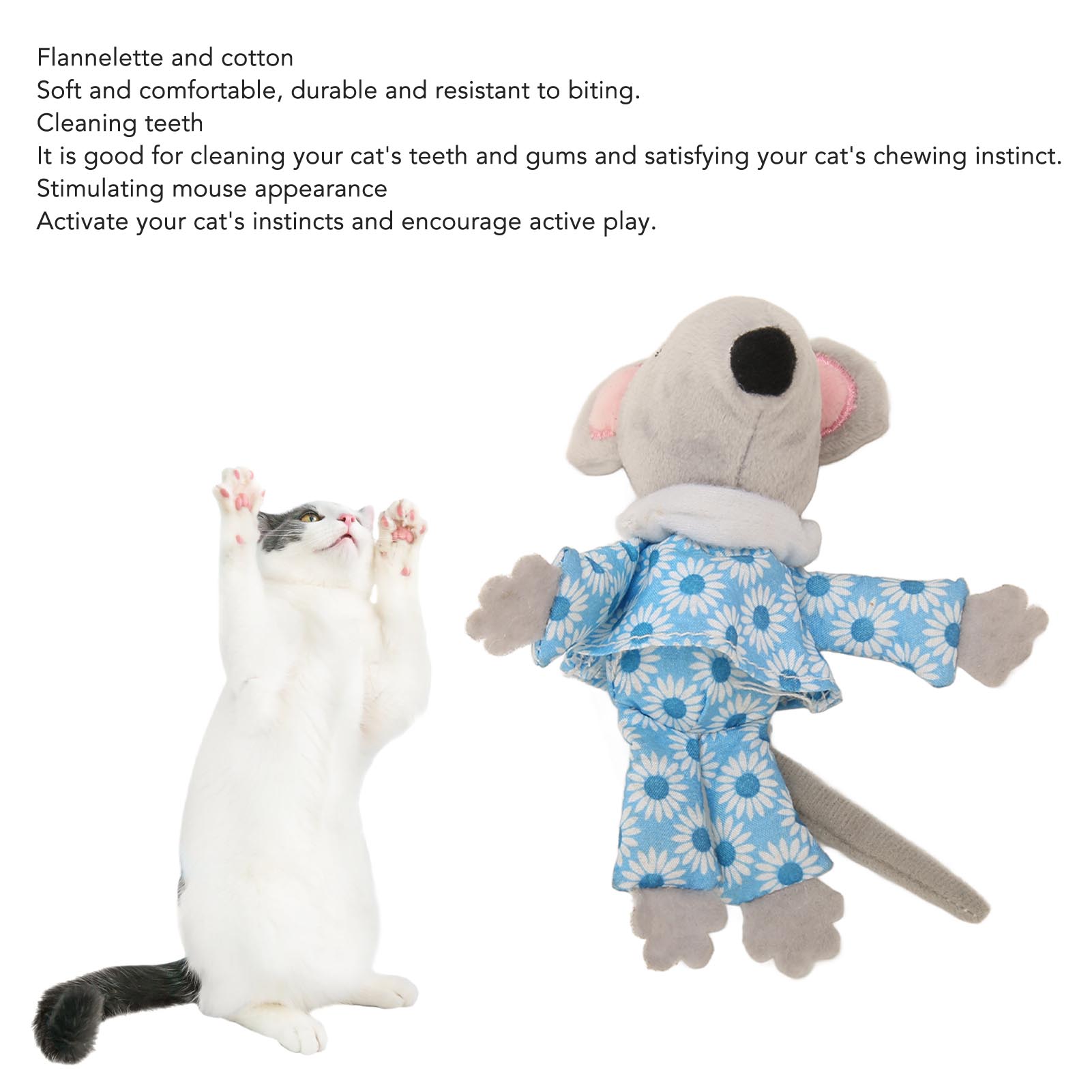 Catnip Mouse Cat Toy, Pet Interactive Chewing Toy, Bite Resistant, Boredom Reduction